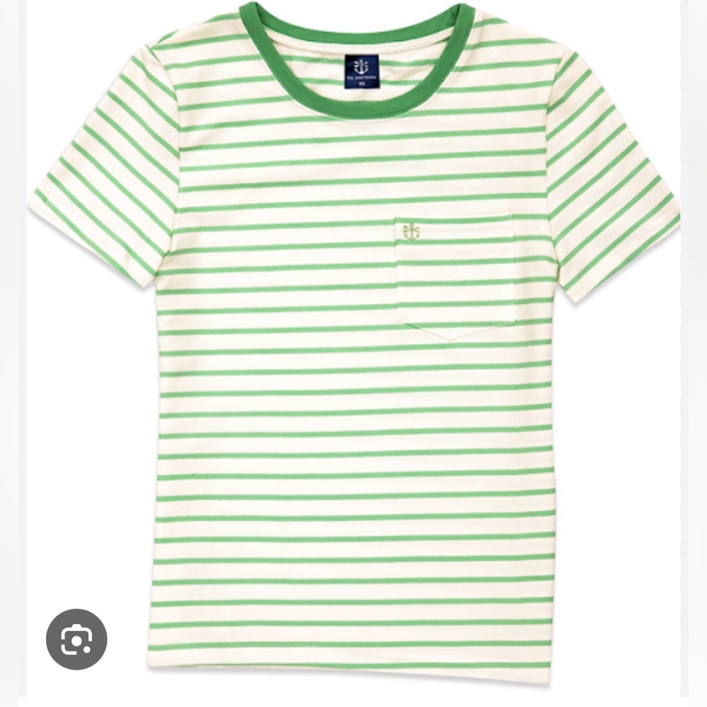 Kiel James Patrick Harbor Striped Tee Green White Size Small
